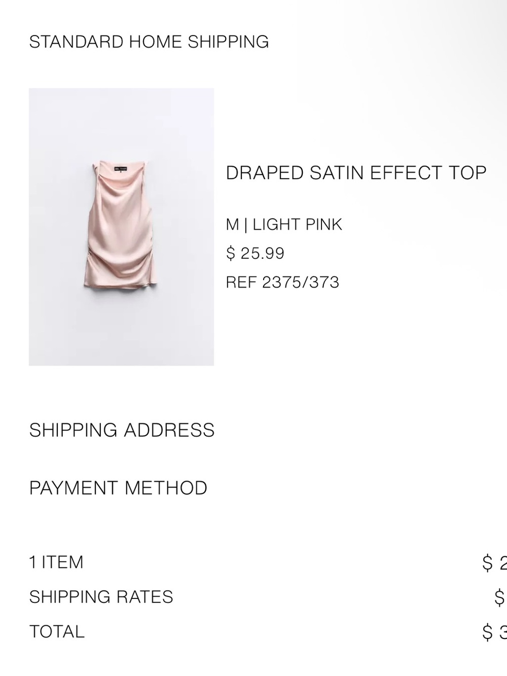 Zara Satin Top - Light Pink